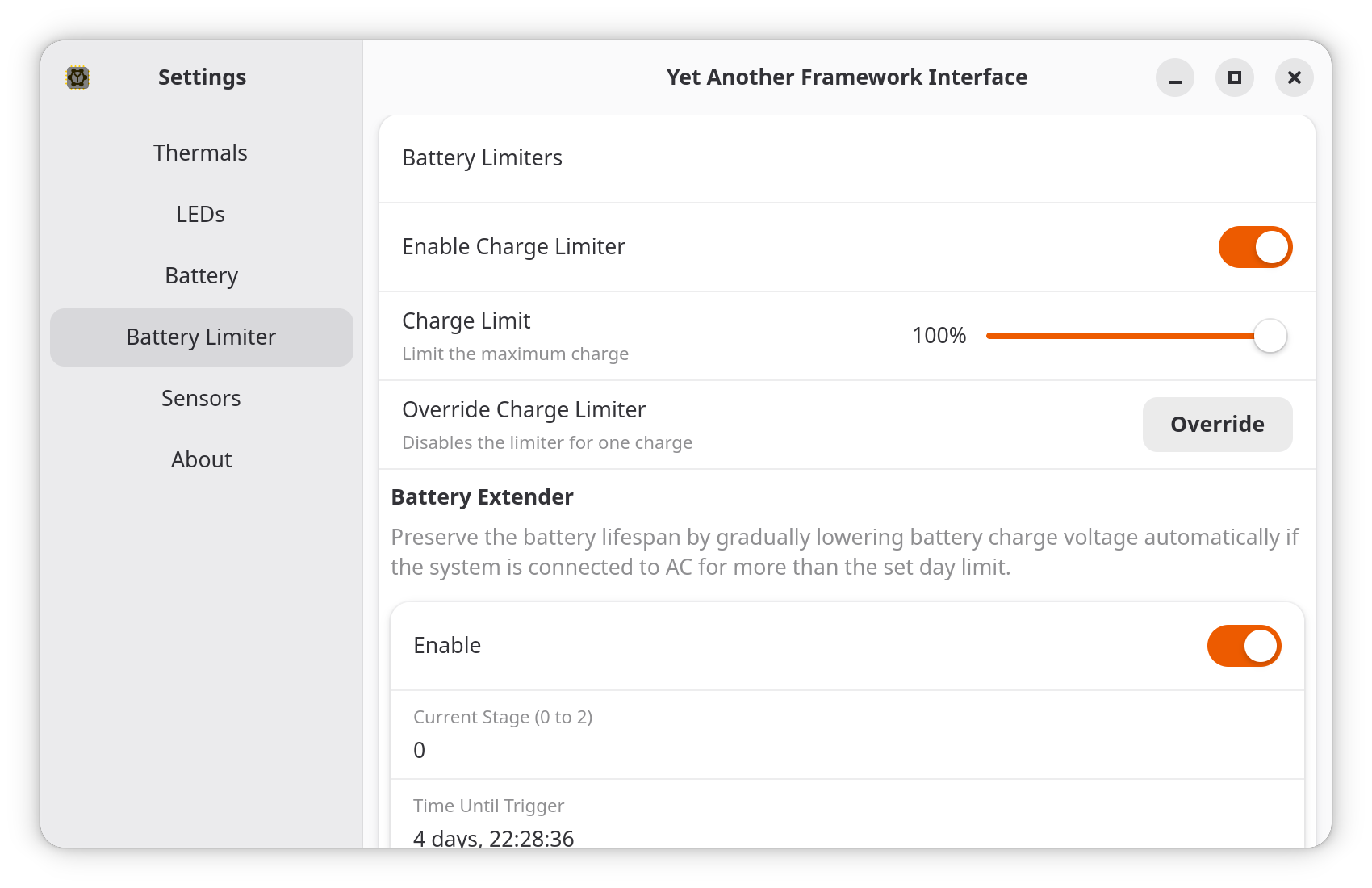 Battery Limiter Page