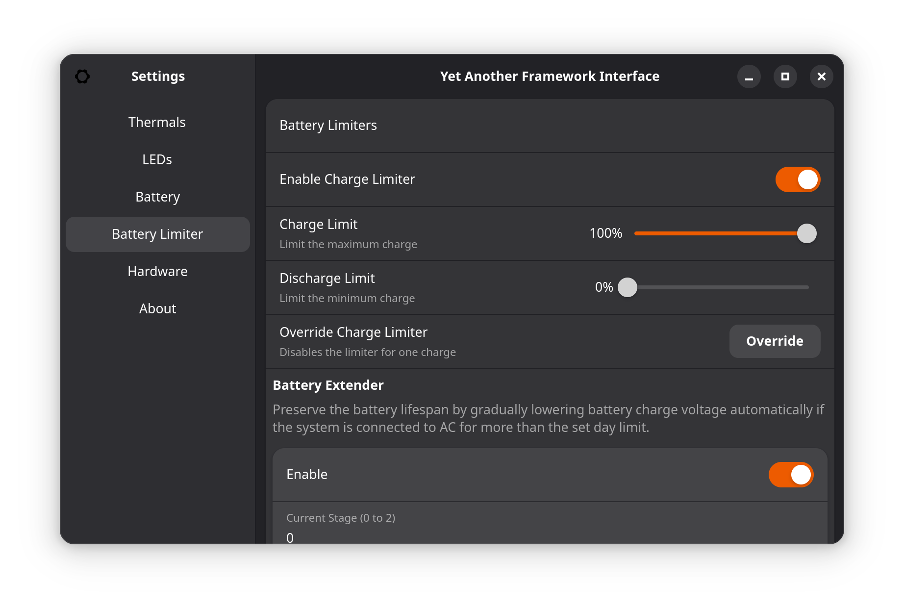 Battery Limiter Page