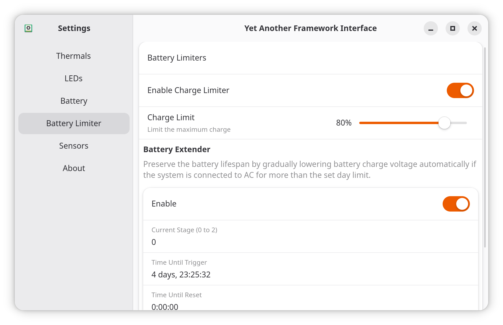 Battery Limiter Page